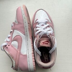 Girls pink/white Nike trainers size 12